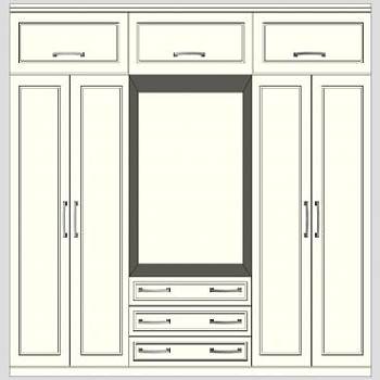 组合式衣柜SU模型下载_sketchup草图大师SKP模型