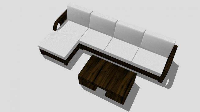 现代简约布质组合沙发SU模型下载_sketchup草图大师SKP模型
