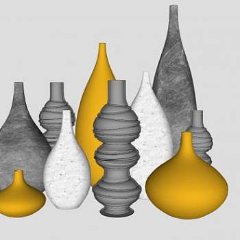 艺术工艺花瓶SU模型下载_sketchup草图大师SKP模型