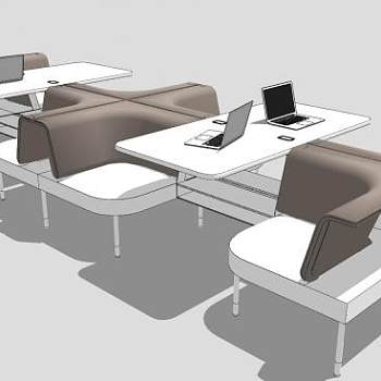 客户对接接待办公桌椅洽谈桌SU模型下载_sketchup草图大师SKP模型