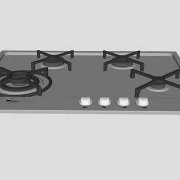 嵌入式4眼煤气灶SU模型下载_sketchup草图大师SKP模型