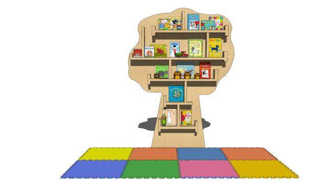 儿童书架和儿童泡沫垫子SU模型下载_sketchup草图大师SKP模型