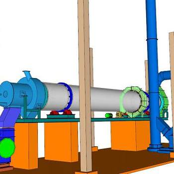 工厂烘干筒烘干机SU模型_su模型下载 草图大师模型_SKP模型