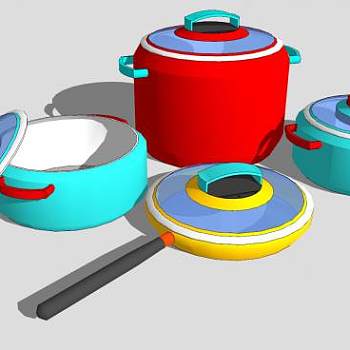 厨房用具锅头电饭锅SU模型下载_sketchup草图大师SKP模型