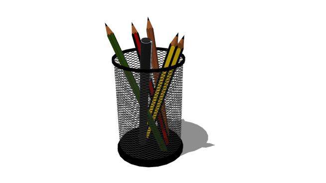 网状笔筒铅笔文具SU模型下载_sketchup草图大师SKP模型