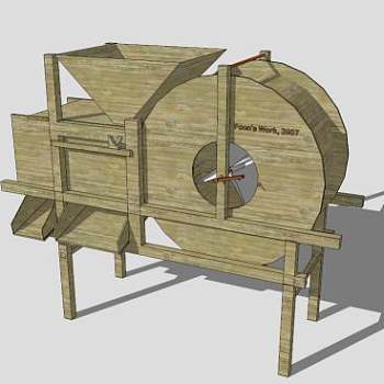 打谷机SU模型_su模型下载 草图大师模型_SKP模型