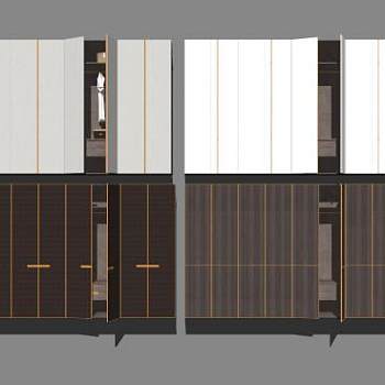 现代中式家具衣柜SU模型下载_sketchup草图大师SKP模型