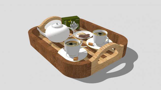 茶盘茶具茶叶SU模型下载_sketchup草图大师SKP模型
