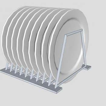 不锈钢碟子架SU模型下载_sketchup草图大师SKP模型