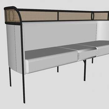 长的凉沙发座椅SU模型下载_sketchup草图大师SKP模型