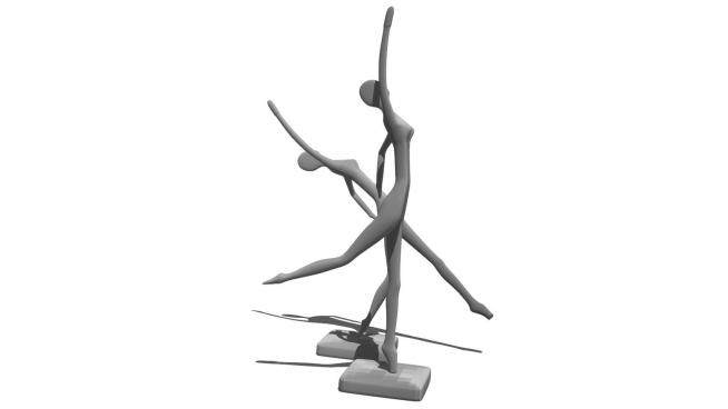 抽象舞蹈人物艺术雕塑工艺品SU模型下载_sketchup草图大师SKP模型