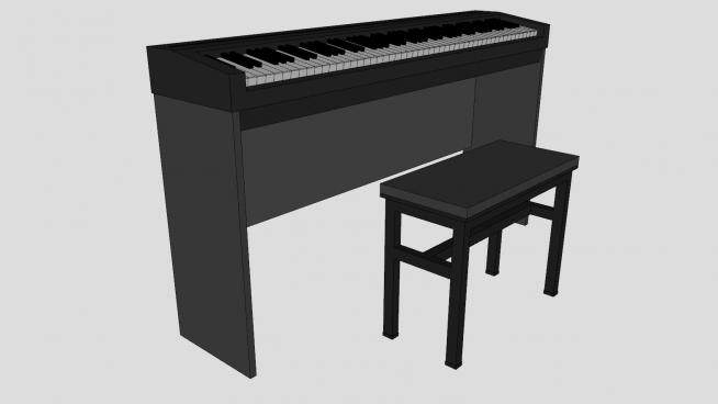 钢琴乐器电子琴摆设SU模型下载_sketchup草图大师SKP模型