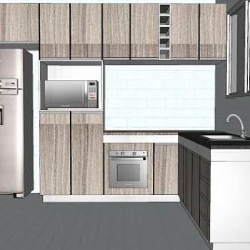 厨房转角橱柜吊柜厨具SU模型下载_sketchup草图大师SKP模型