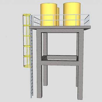 工业水塔SU模型_su模型下载 草图大师模型_SKP模型