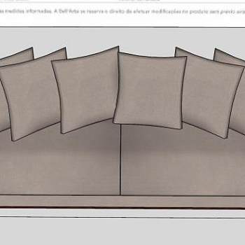 现代布艺双人座沙发SU模型下载_sketchup草图大师SKP模型