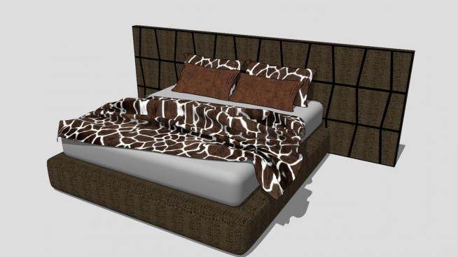 北欧卧室双人床sketchup模型下载_sketchup草图大师SKP模型