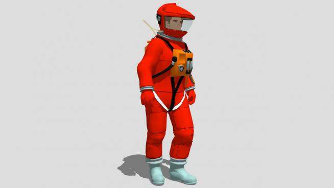 3D红色衣服的男人SU模型下载_sketchup草图大师SKP模型