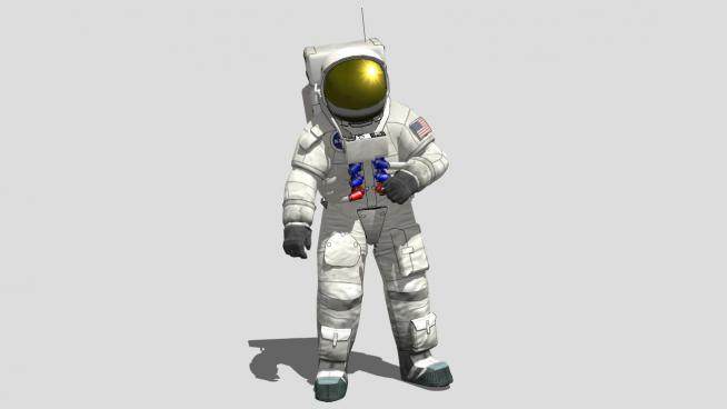 一个宇航员人物SU模型下载_sketchup草图大师SKP模型