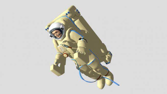 太空悬浮的宇航员太空人SU模型下载_sketchup草图大师SKP模型
