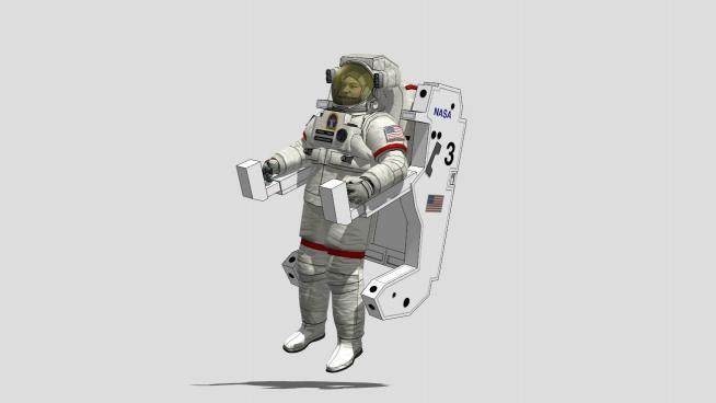 宇航员太空人人物SU模型下载_sketchup草图大师SKP模型