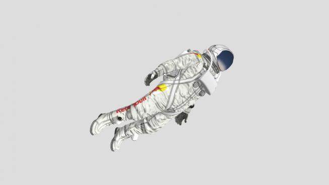 一个悬浮的宇航员SU模型下载_sketchup草图大师SKP模型