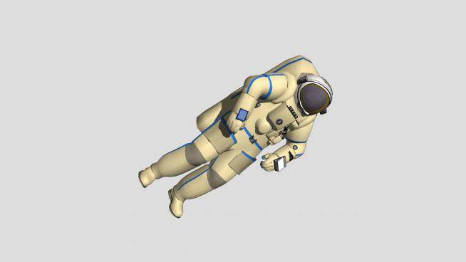一个悬浮着太空人宇航员SU模型下载_sketchup草图大师SKP模型