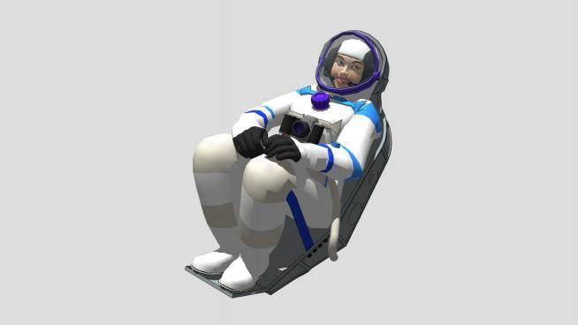 女性宇航员人物SU模型下载_sketchup草图大师SKP模型