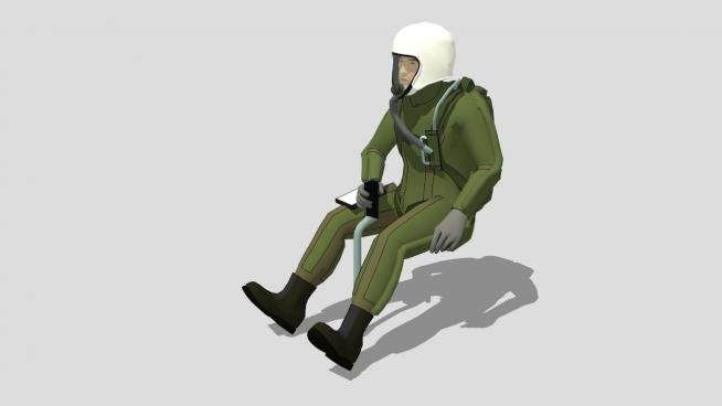 3D飞机驾驶员人物SU模型下载_sketchup草图大师SKP模型