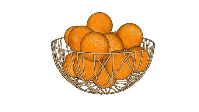 一篮橘子水果SU模型下载_sketchup草图大师SKP模型