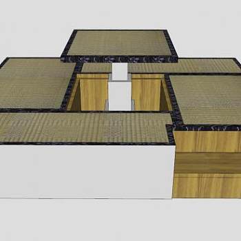 日式榻榻米餐桌椅SU模型下载_sketchup草图大师SKP模型