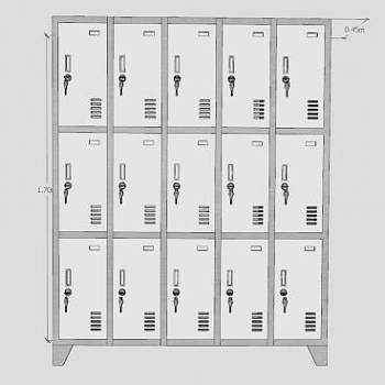 员工更衣柜SU模型下载_sketchup草图大师SKP模型