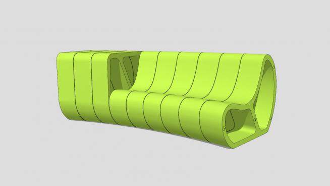 绿色创意沙发座椅SU模型下载_sketchup草图大师SKP模型
