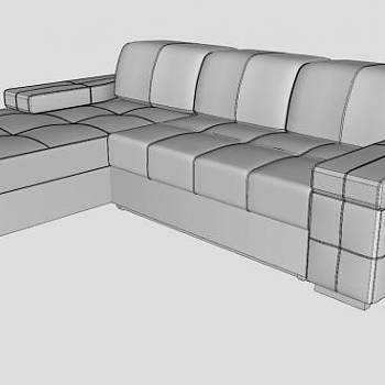 白色L型沙发家具SU模型下载_sketchup草图大师SKP模型