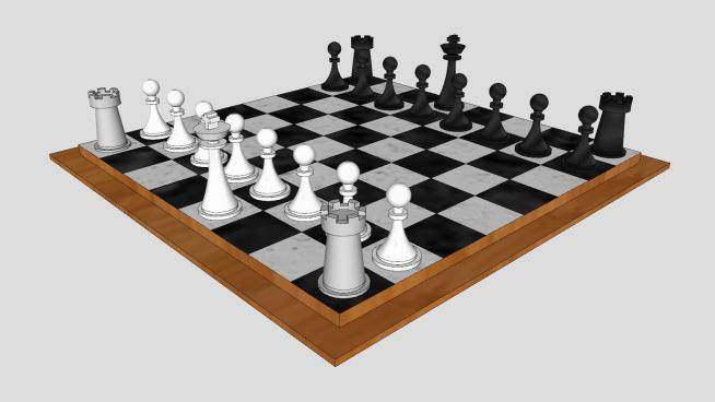 国际象棋棋盘SU模型下载_sketchup草图大师SKP模型