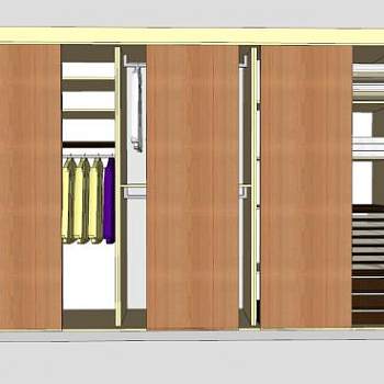 木制衣柜衣橱sketchup模型下载_sketchup草图大师SKP模型