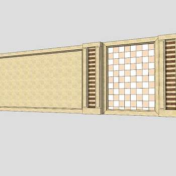 现代景墙SU模型下载_sketchup草图大师SKP模型