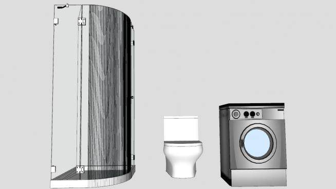 淋浴房和马桶和洗衣机SU模型下载_sketchup草图大师SKP模型