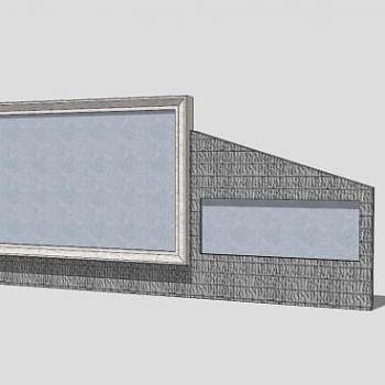 现代风格景墙SKP模型下载_sketchup草图大师SKP模型