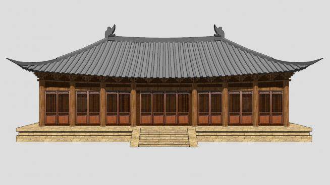 寺庙宫殿古建筑SU模型下载_sketchup草图大师SKP模型