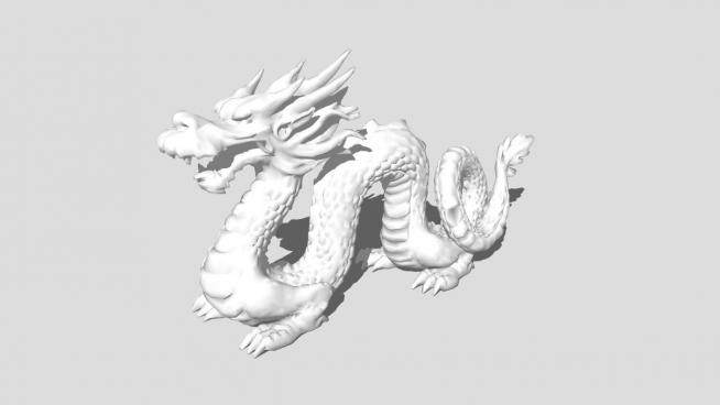 中国龙石雕雕像SU模型下载_sketchup草图大师SKP模型