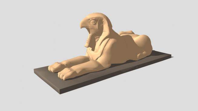 古埃及荷鲁斯狮身雕像SU模型下载_sketchup草图大师SKP模型
