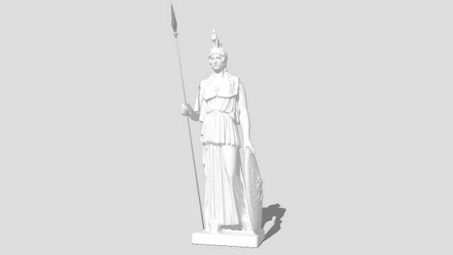 雅典娜人物雕塑雕像SU模型下载_sketchup草图大师SKP模型