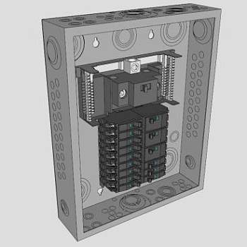 100A主配电盘SU模型_su模型下载 草图大师模型_SKP模型