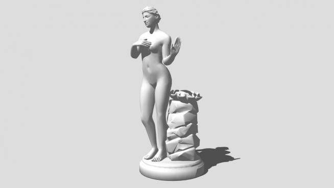 西方美人石雕雕像SU模型下载_sketchup草图大师SKP模型