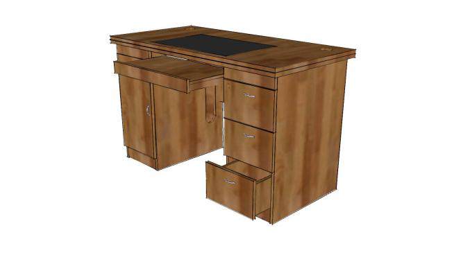 木质电脑桌办公桌子家具SU模型下载_sketchup草图大师SKP模型