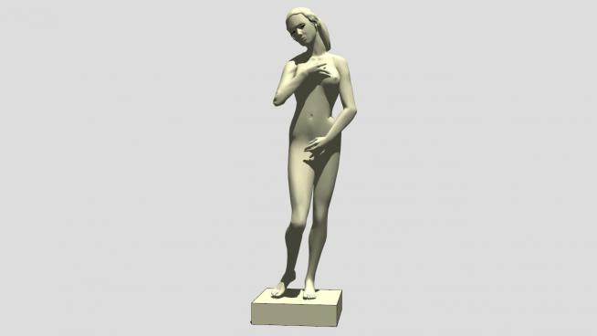 女性雕像雕塑SU模型下载_sketchup草图大师SKP模型