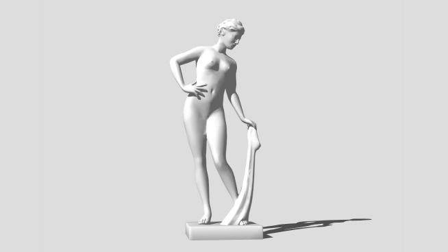 西方女性雕像SU模型下载_sketchup草图大师SKP模型