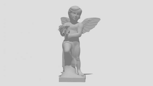 小天使献花雕像SU模型下载_sketchup草图大师SKP模型