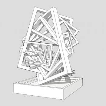 方格艺术雕塑SU模型下载_sketchup草图大师SKP模型