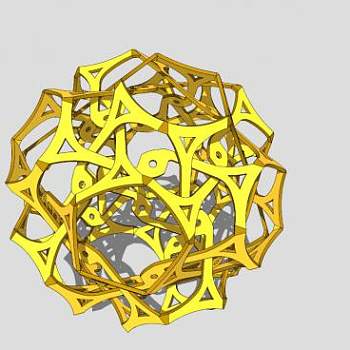 三角纹球体雕塑SU模型下载_sketchup草图大师SKP模型